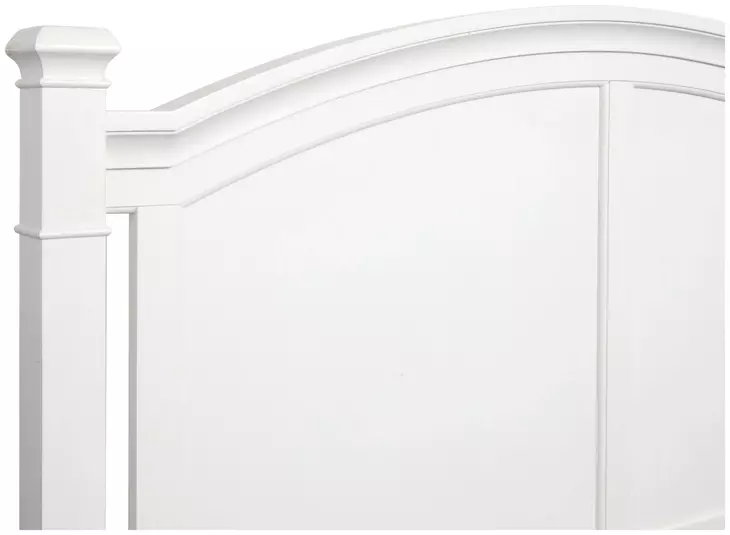 Crownfall Whisper White and Cerused Nutmeg Queen Panel Bed