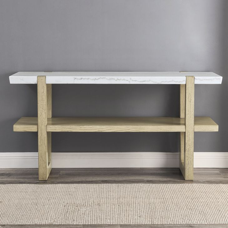Perth White Rectangular Marble Top Sofa Table