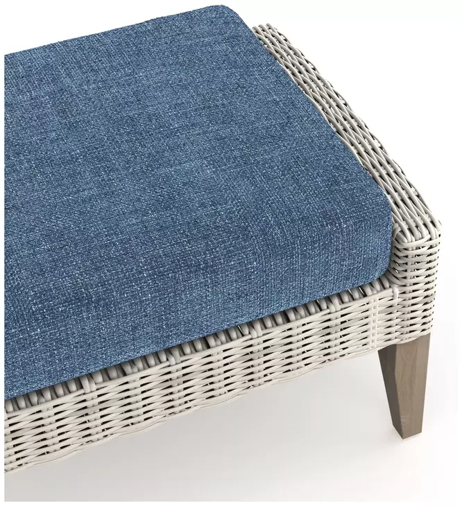 Carezza Dark Blue and Natural Upholstered 5 Piece Conversation Set