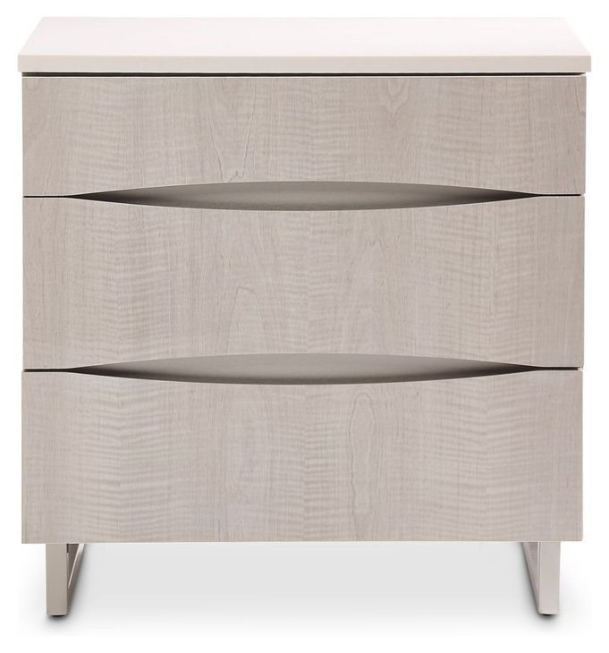 Seawell Greige 3 Drawer Nightstand