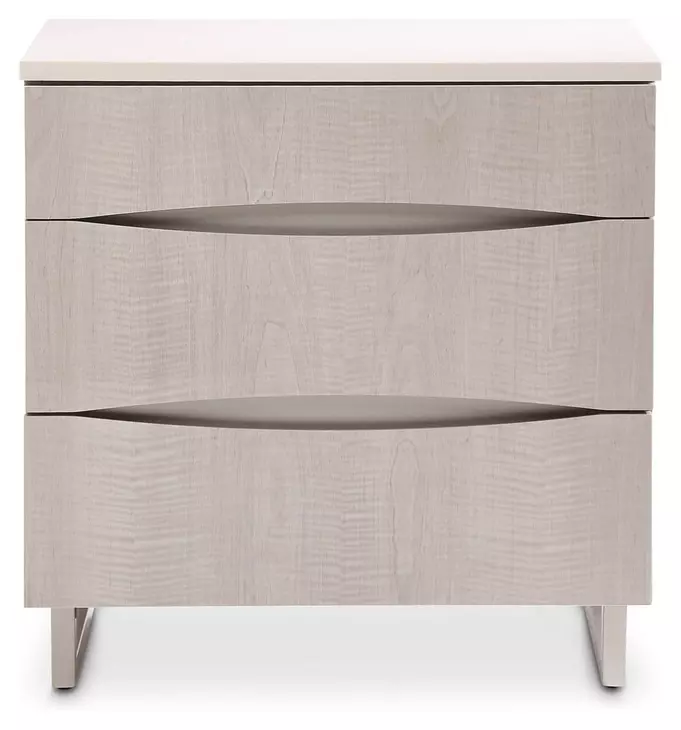 Marin Greige 3 Drawer Nightstand From Michael Amini | Coleman