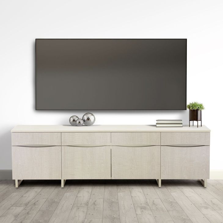 Marin Greige 82" Media Cabinet with 4 Storage Drawers with 3 Storage Drawers