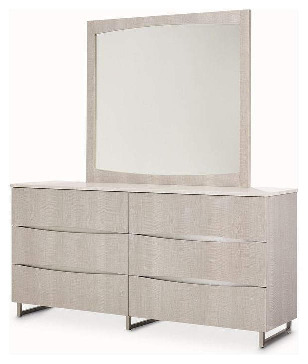 Seawell Greige Dresser with Mirror