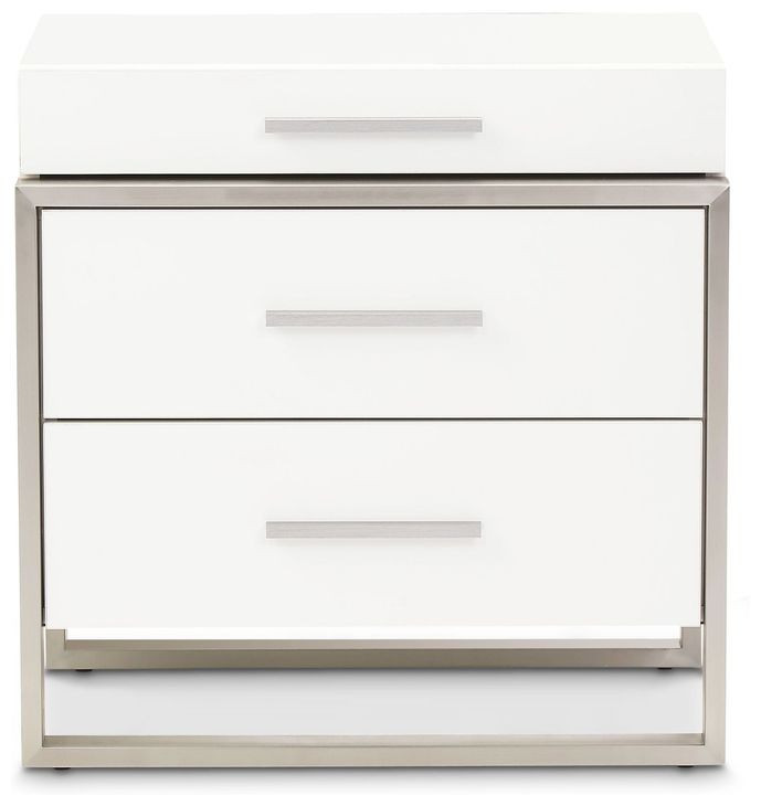 Marquee Cloud White 3 Drawer Nightstand