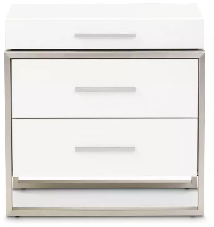 Marquee Cloud White 3 Drawer Nightstand