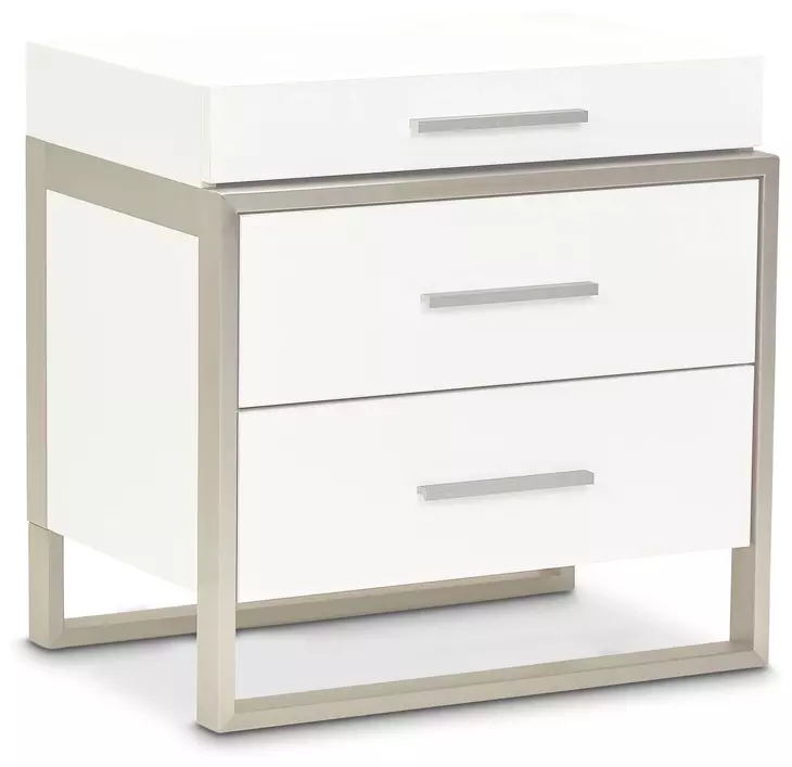 Marquee Cloud White 3 Drawer Nightstand