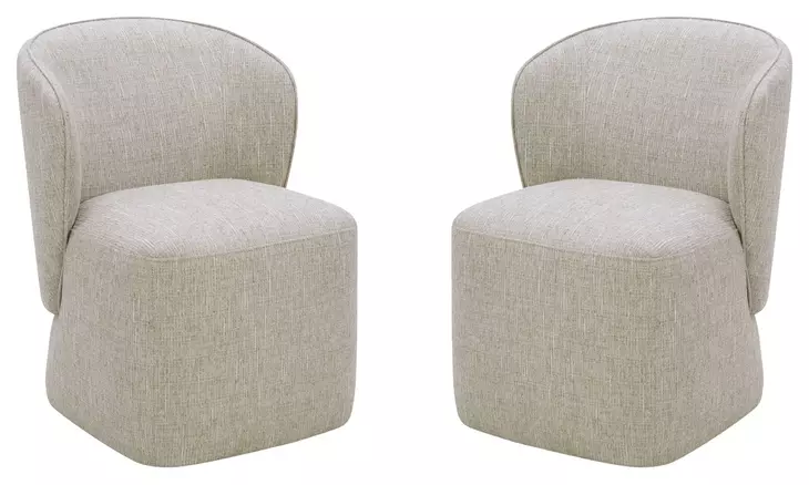 Zephyr Twillow Sand Upholstered Dining Chair Set of 2