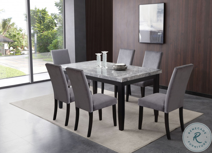 Napoli Black and Gray Marble Dining Room Set from Steve Silver ...
