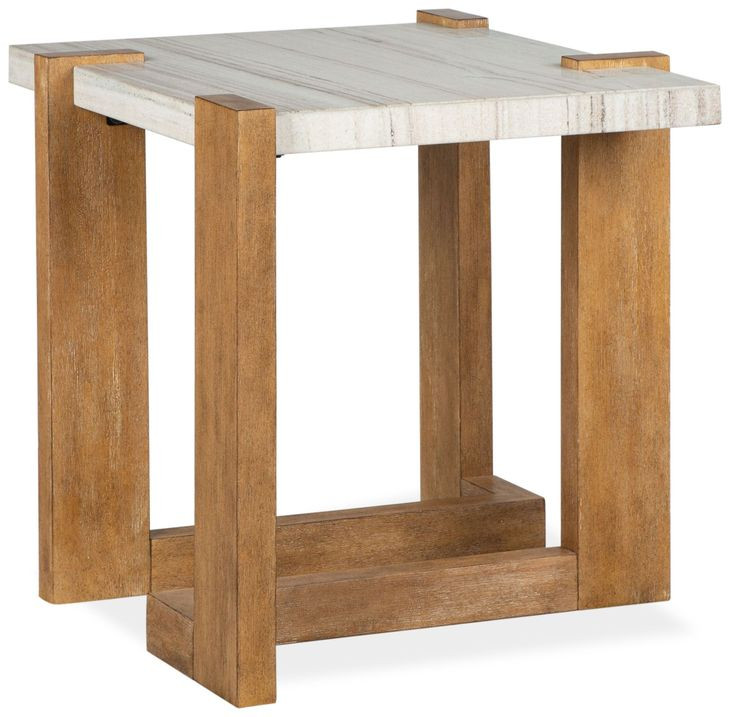 Goldmere Honey Wheat Rectangular Granite Top End Table