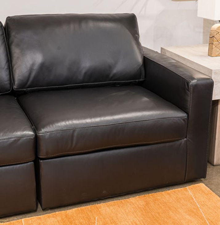 ModMax II Black Leather 8 Piece Sectional with Audio Consoles