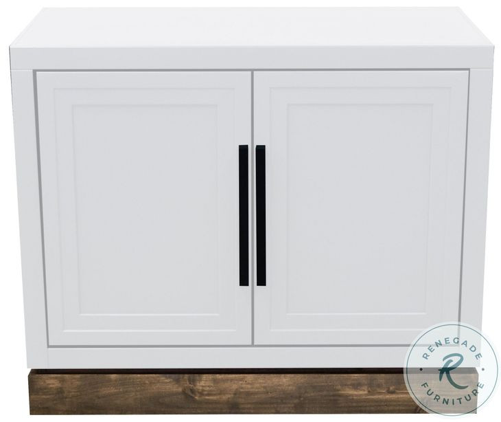 Nora Modular Jasmine White And Barnwood 2 Door Cabinet