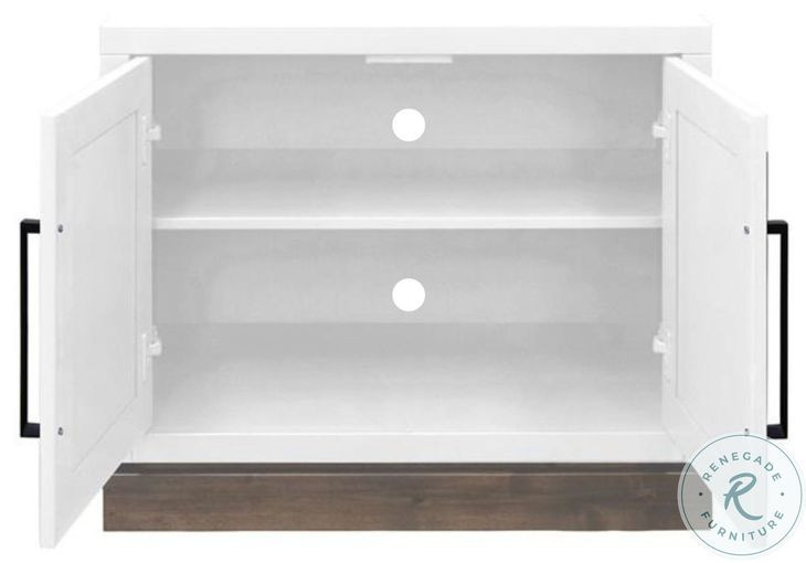 Nora Modular Jasmine White And Barnwood 2 Door Cabinet