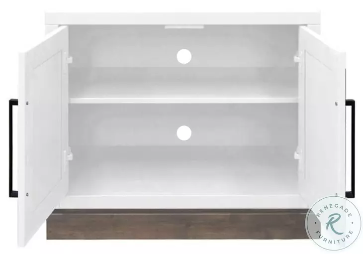 Nora Modular Jasmine White And Barnwood 2 Door Cabinet