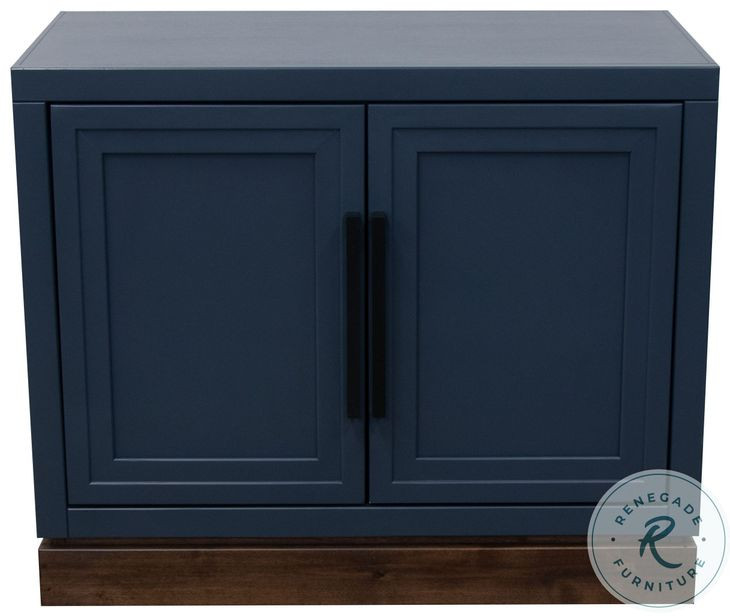 Nora Modular Blue Denim And Whiskey 2 Door Cabinet