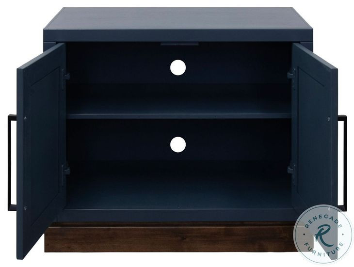 Nora Modular Blue Denim And Whiskey 2 Door Cabinet Legend