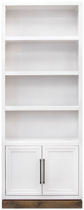 Nora Jasmine White and Barnwood 82" High Pier Bookcase
