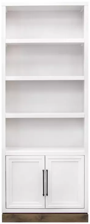 Nora Jasmine White and Barnwood 82" High Pier Bookcase