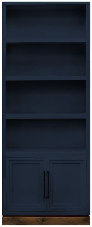 Nora Blue Denim and Whiskey 82" High Pier Bookcase