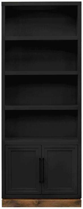 Nora Black and Whiskey 82" High Pier Bookcase