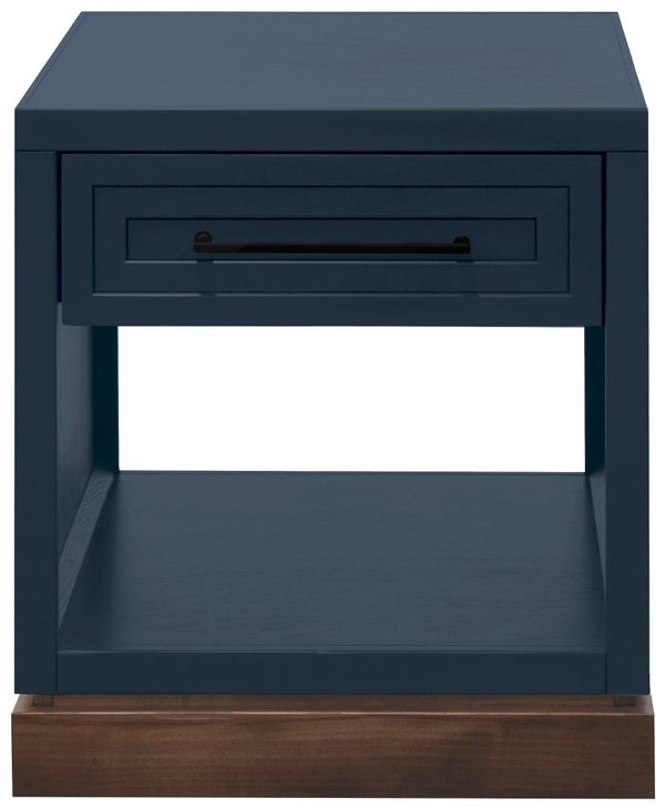 Nora Blue Denim and Whiskey Square End Table