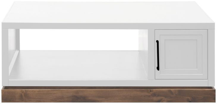 Nora Jasmine White and Barnwood Rectangular Cocktail Table