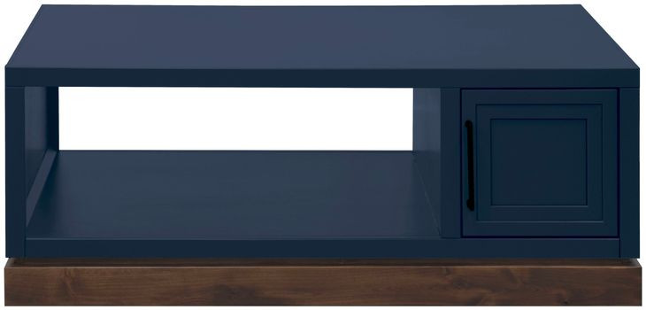 Nora Blue Denim and Whiskey Rectangular Cocktail Table