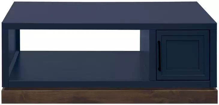 Nora Blue Denim and Whiskey Rectangular Cocktail Table