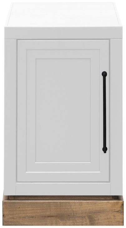 Nora Jasmine White and Barnwood Rectangular Chairside Table