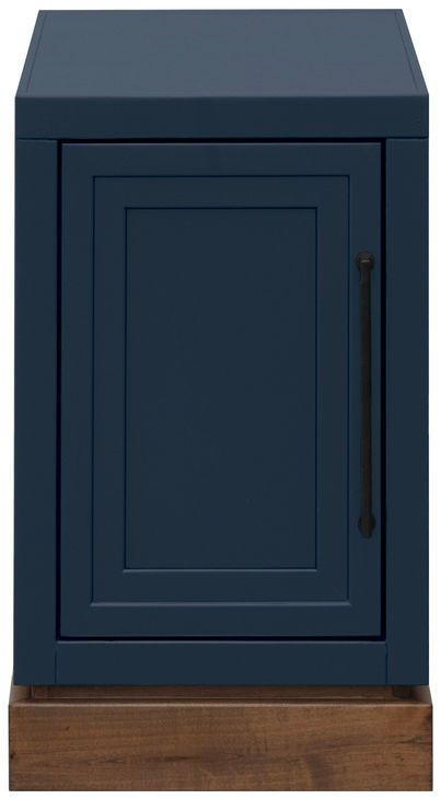 Nora Blue Denim and Whiskey Rectangular Chairside Table