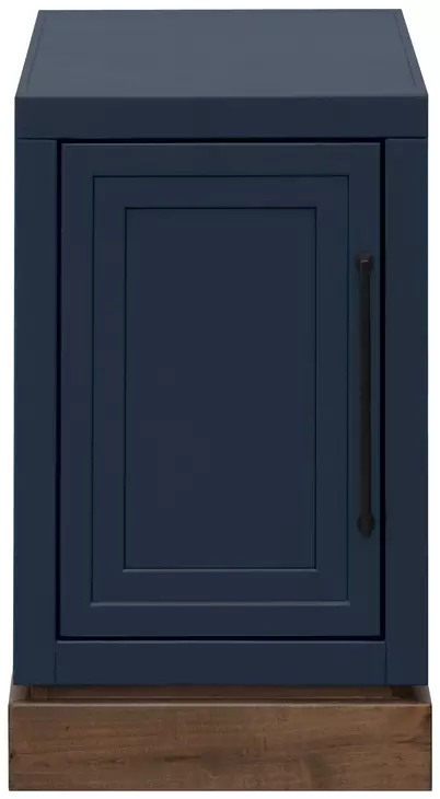 Nora Blue Denim and Whiskey Rectangular Chairside Table