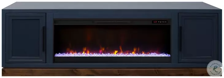 Nora Blue Denim And Whiskey 81" Fireplace TV Stand