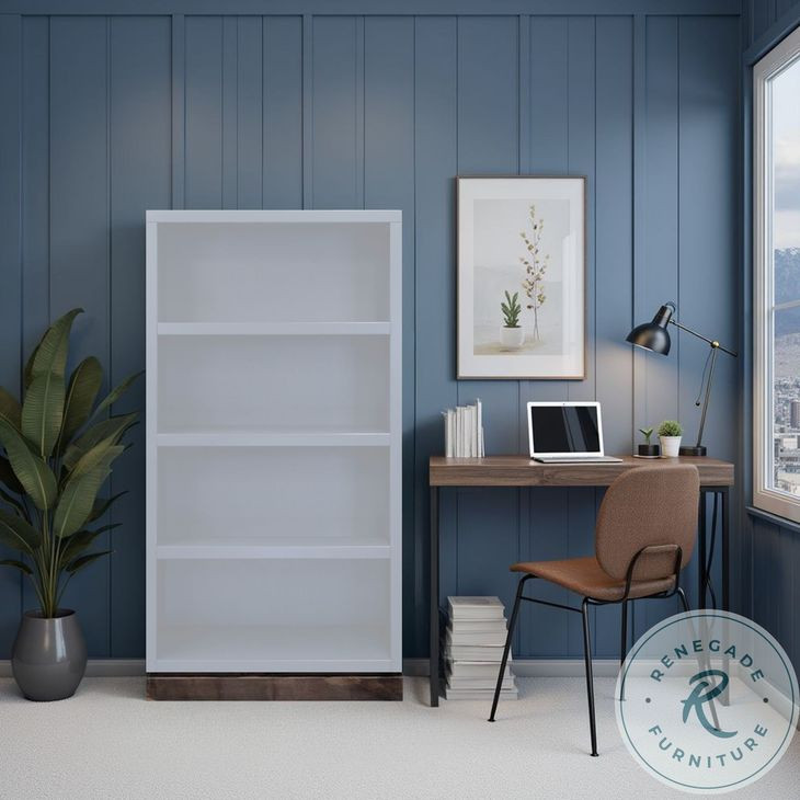 Nora Jasmine White And Barnwood Modular 60" High Bookshelf