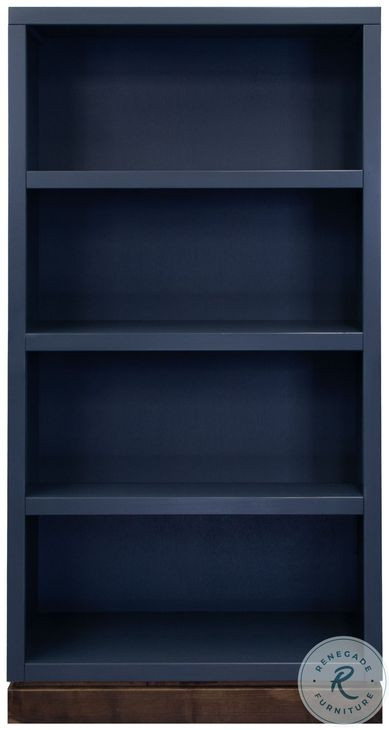 Nora Blue Denim And Whiskey Modular 60" High Bookshelf