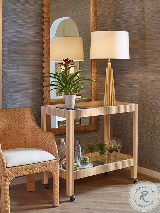 Noelle Basketweave Rattan Wrapped Performance Fabric Dining Chair with Ivory Linen Cushion