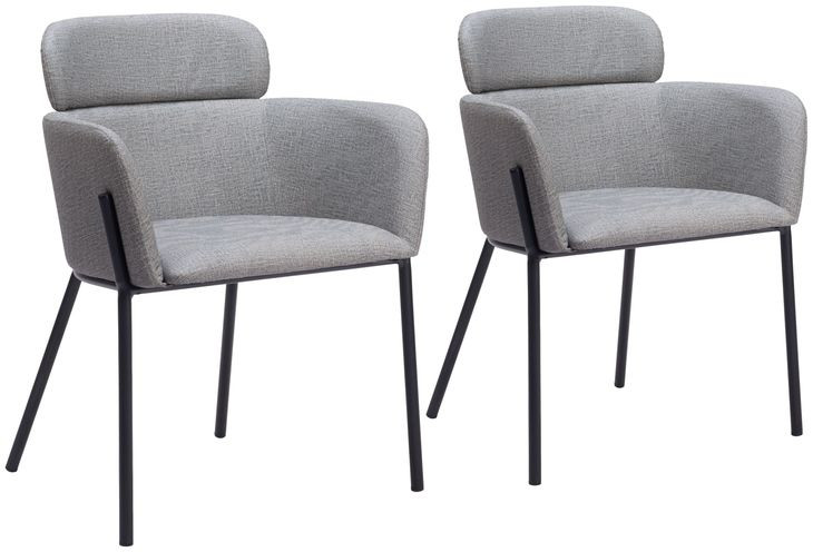 Bremor Slate Gray Performance Fabric Dining Chair Set Of 2
