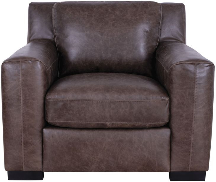 Nova Bomber Walnut Top Grain Leather Living Room Chair