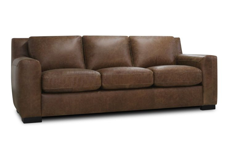 Nova Bomber Walnut 93" Top Grain Leather Sofa