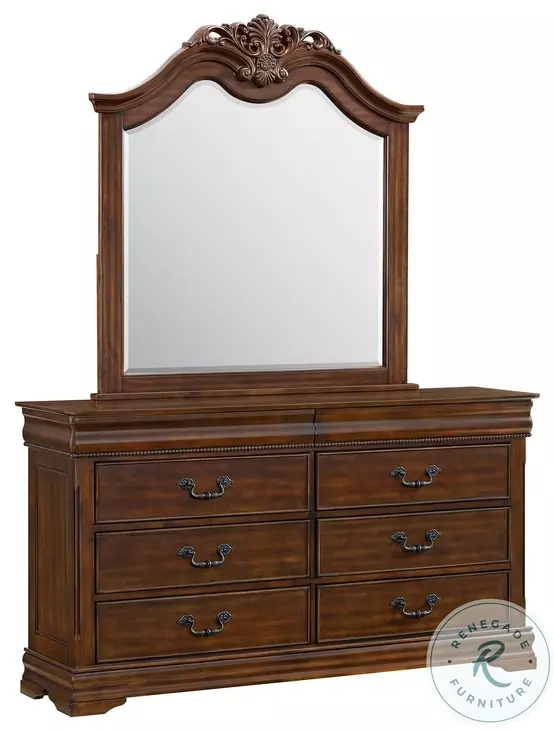 Coppola Rich Cherry 8 Drawer Dresser And Mirror