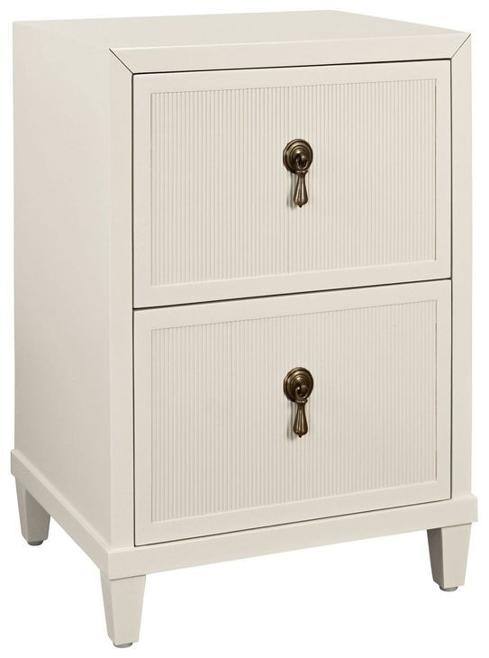 Novalie Antique White Rectangular Side Table