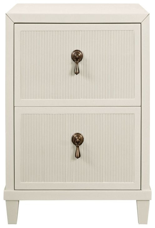 Novalie Antique White Rectangular Side Table