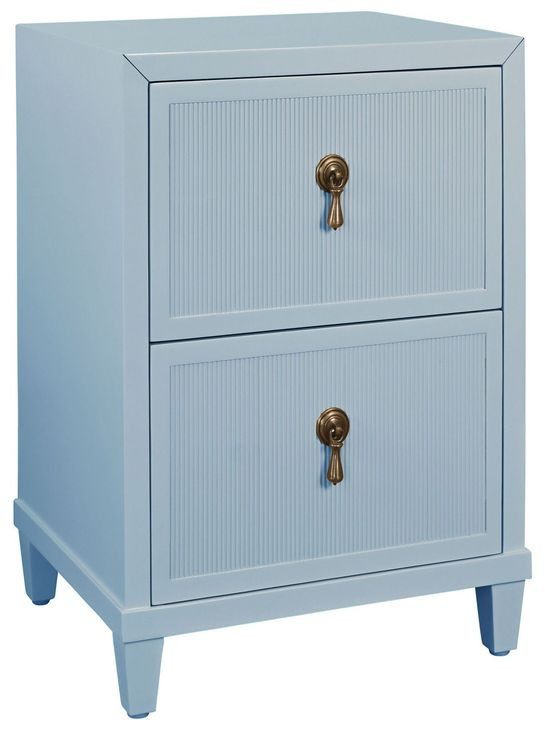 Novalie Light Blue Rectangular Side Table