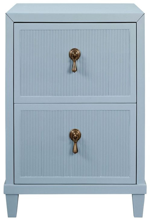 Novalie Light Blue Rectangular Side Table