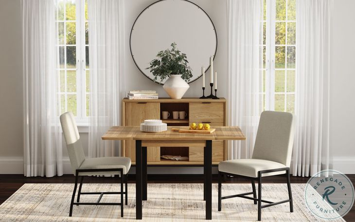 Newport Natural Oak Upholstered Side Chair Set of 2