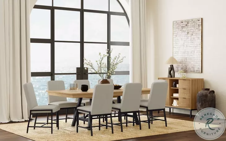 Newport Natural Oak Extendable Trestle Dining Table