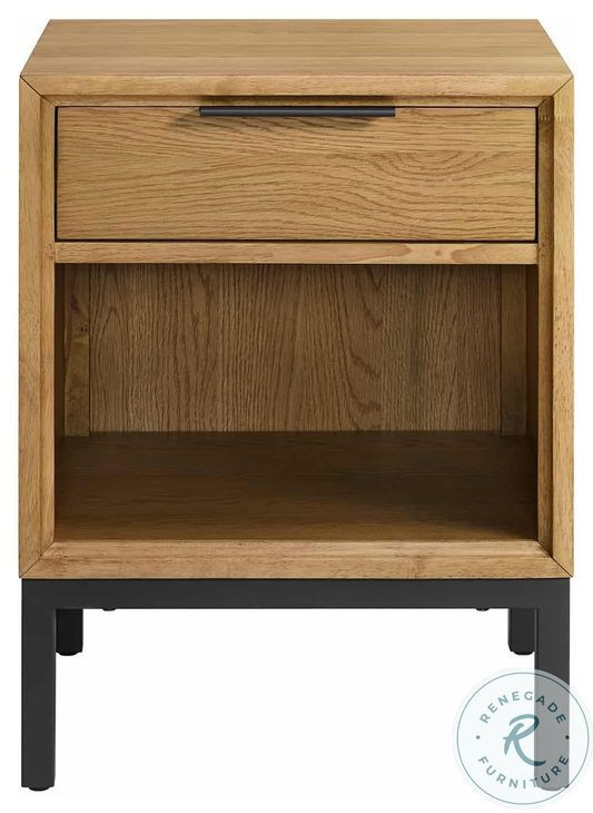 Newport Natural Oak 1 Drawer Nightstand