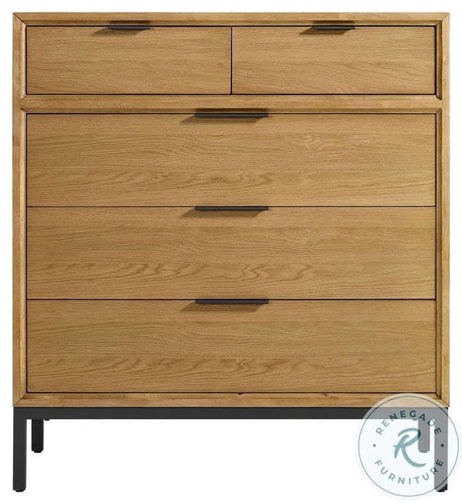 Newport Natural Oak 5 Drawer Chest