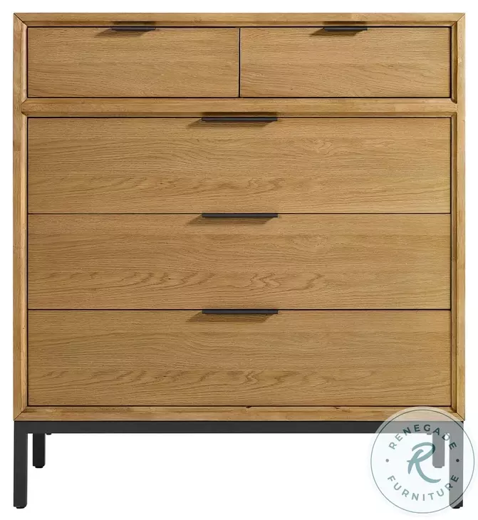 Newport Natural Oak 5 Drawer Chest