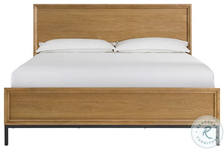 Newport Natural Oak King Panel Bed