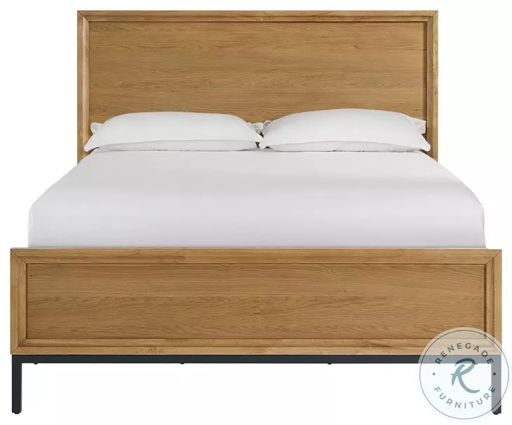 Newport Natural Oak Queen Panel Bed
