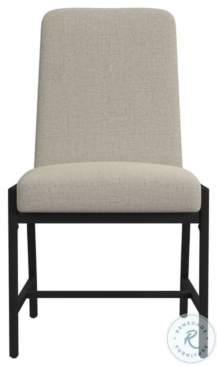 Newport Natural Oak Upholstered Side Chair Set of 2